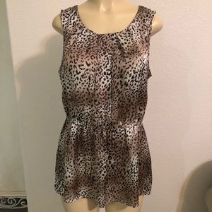 Sleeveless Leopard Blouse